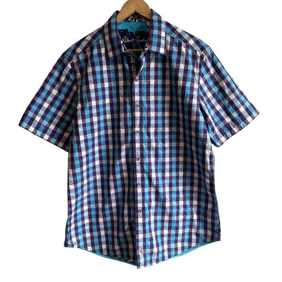 Robert Graham Classic Fit Plaid Short Sleeve Button Up Shirt M - Picture 1 of 11